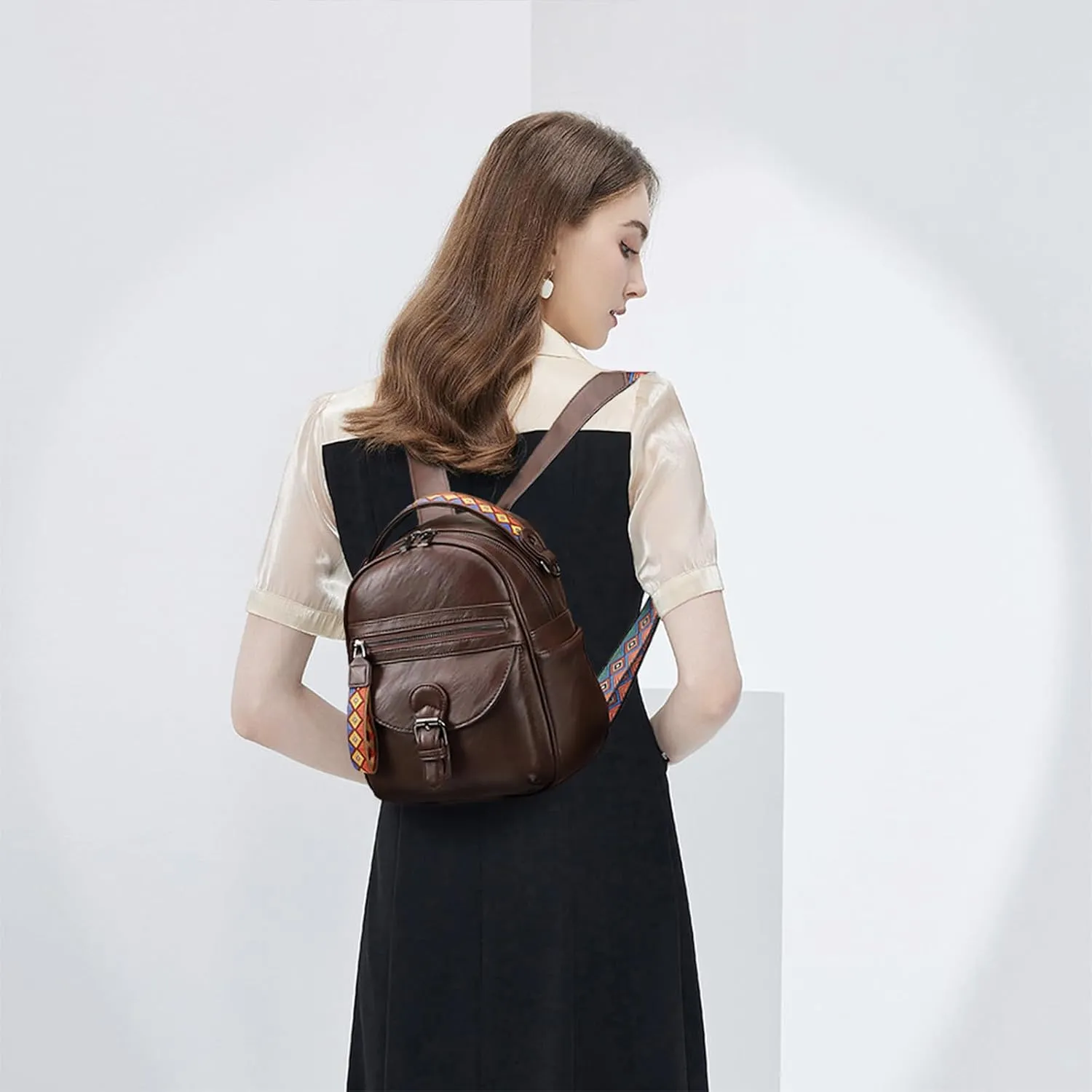 KL928 Small Daypack Backpack Purse for Women Fashion Shoulder Backpack Handbags ladies (Coffee)