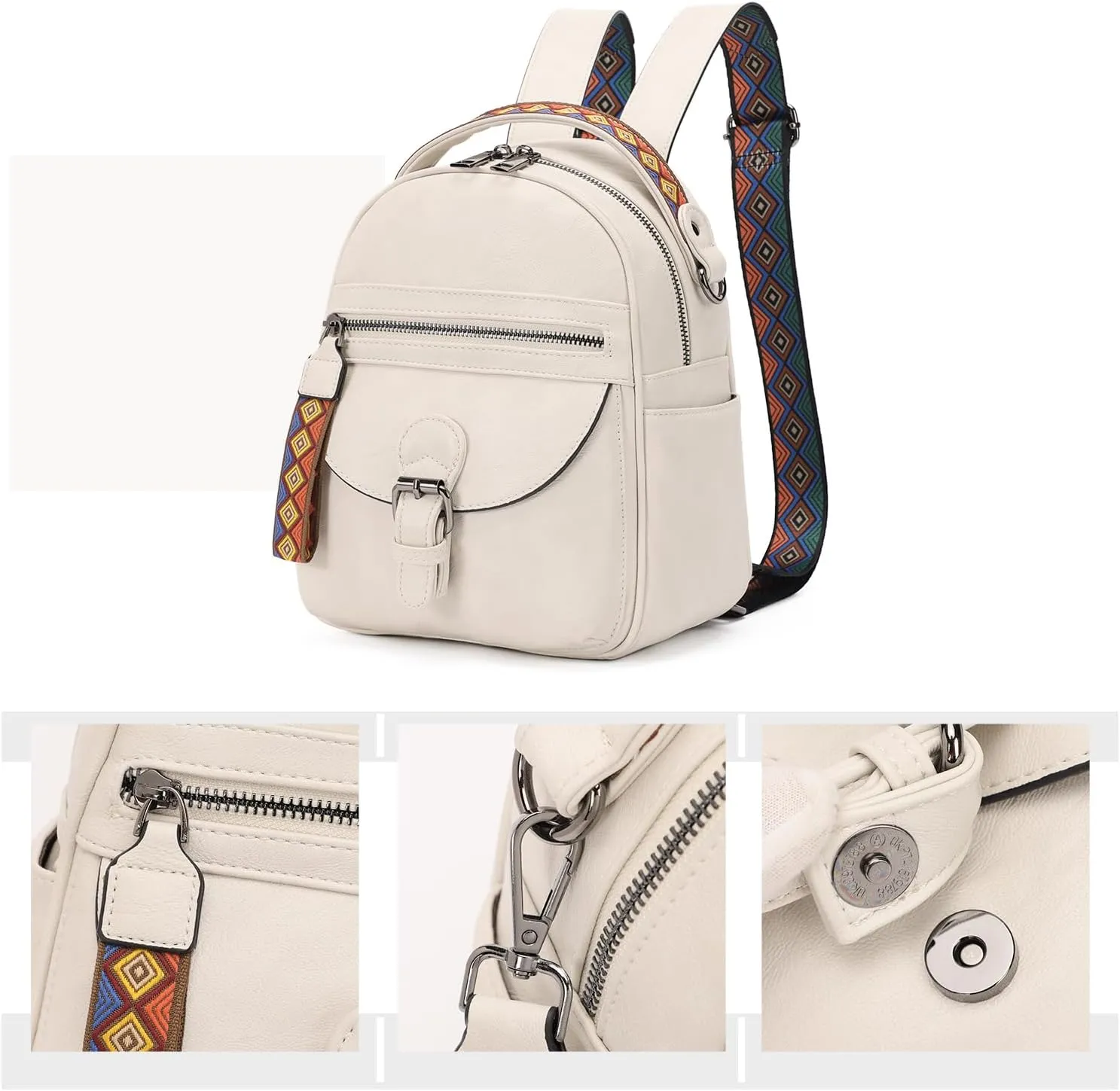 KL928 Small Daypack Backpack Purse for Women Fashion Shoulder Backpack Handbags ladies (Light Gray)