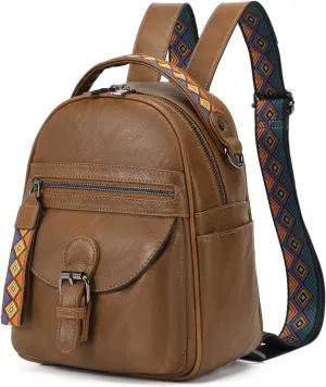 KL928 Small Daypack Backpack Purse for Women Fashion Shoulder Backpack Handbags ladies (Yellow Brown-2)