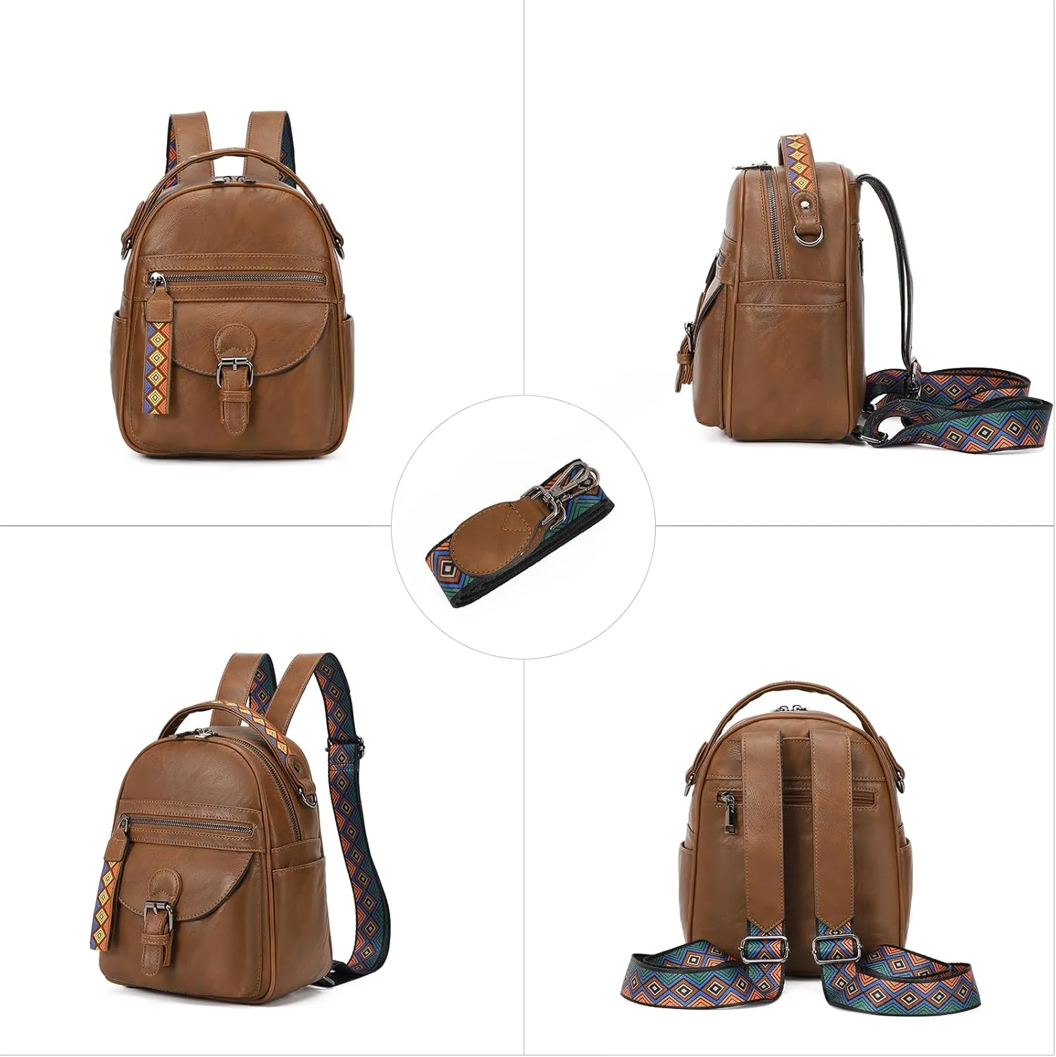 KL928 Small Daypack Backpack Purse for Women Fashion Shoulder Backpack Handbags ladies (Yellow Brown-2)