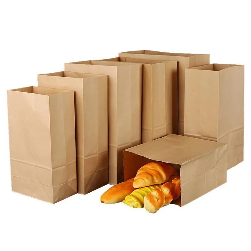 Kraft Paper Food Bags 500PCS 4Sizes Kraft