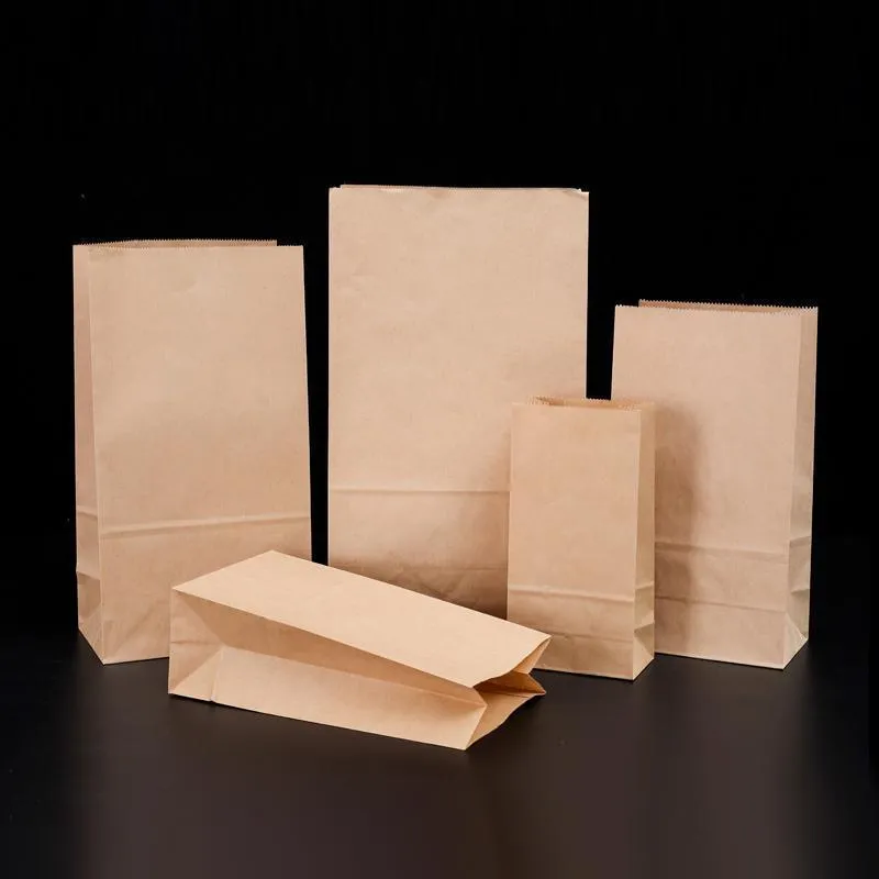 Kraft Paper Food Bags 500PCS 4Sizes Kraft