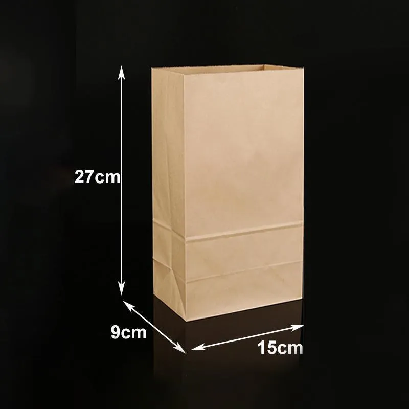 Kraft Paper Food Bags 500PCS 4Sizes Kraft