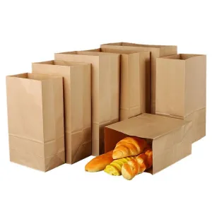 Kraft Paper Food Bags 500PCS 4Sizes Kraft