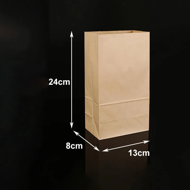 Kraft Paper Food Bags 500PCS 4Sizes Kraft