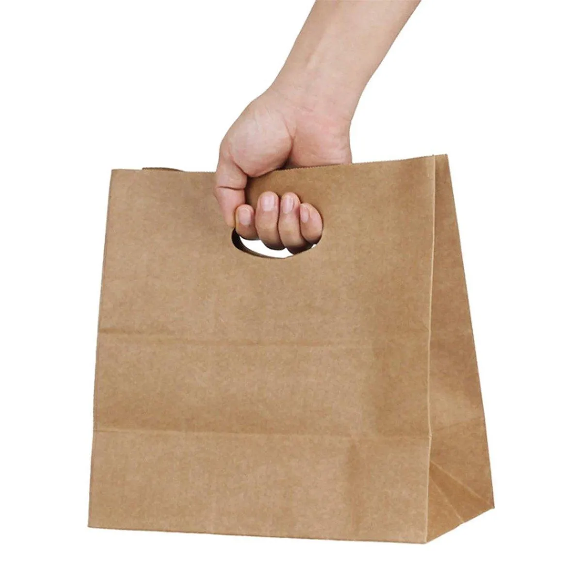 Kraft Paper Tote Bag Takeaway Bag 50PCS