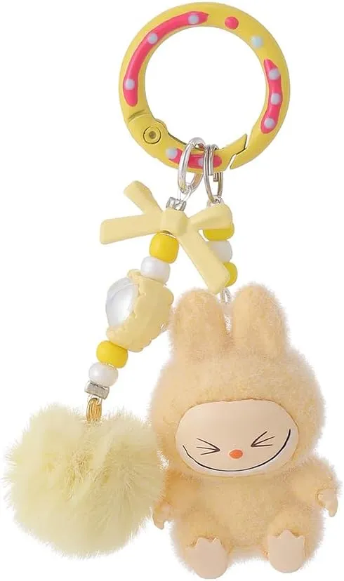 Labubus Keychain Cute Monster Doll Bag Charm Plush Doll Accessories for Collectors Women Keychains.