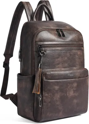 Laptop Backpack for Women 15.6 inch Laptop Leather Backpack Fashion Computer Backpacks for Work Travel College