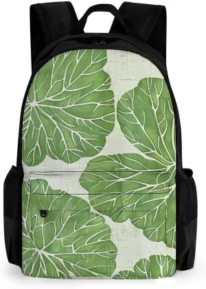 Laptop Backpack for Women Men Daypack Big Leaf Pattern Backpacks Computer Bag Travel Laptop Bag Casual Work Bag