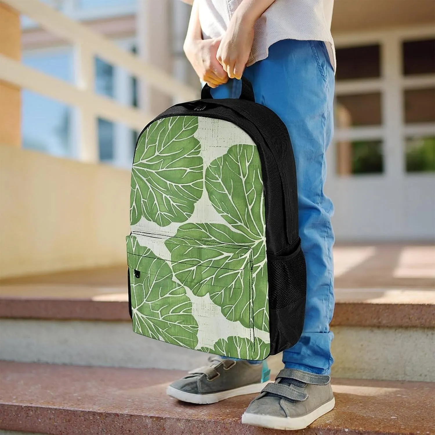 Laptop Backpack for Women Men Daypack Big Leaf Pattern Backpacks Computer Bag Travel Laptop Bag Casual Work Bag