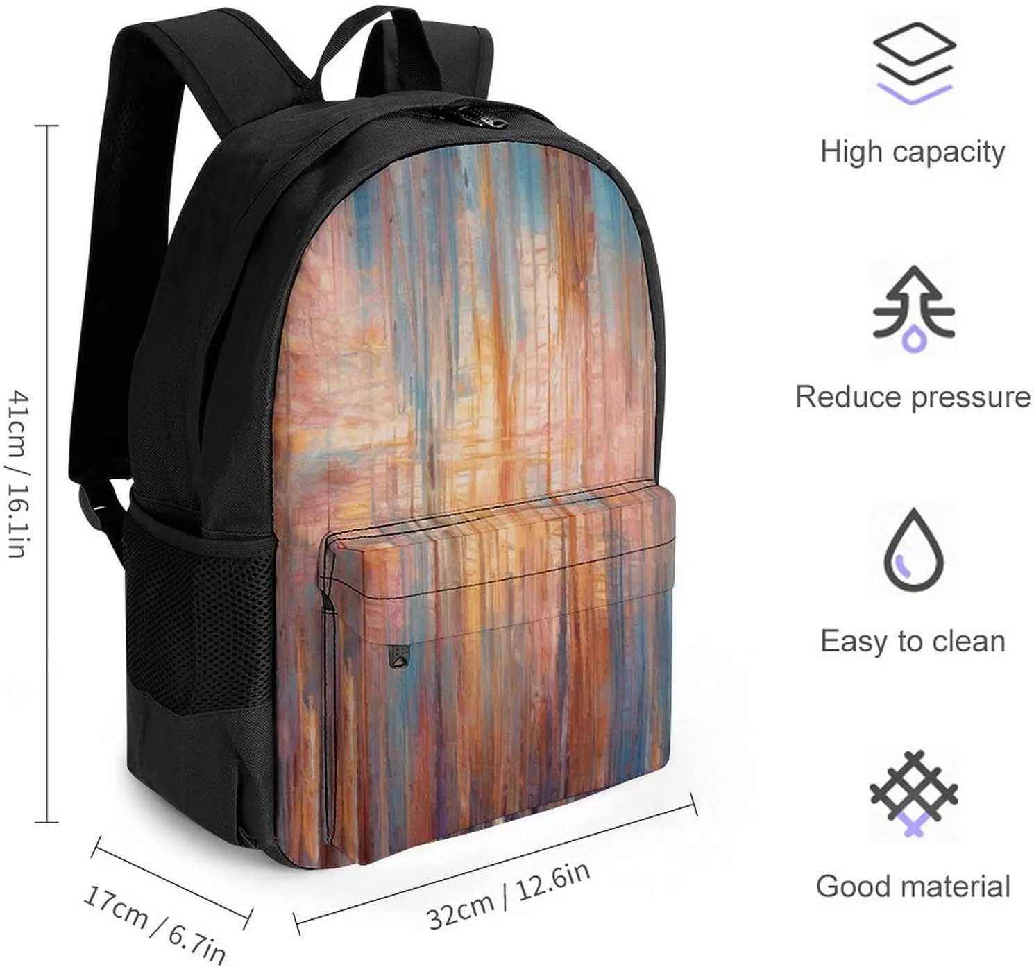 Laptop Backpack for Women Men Daypack Drawing Line Pattern Backpacks Computer Bag Travel Laptop Bag Casual Work Bag