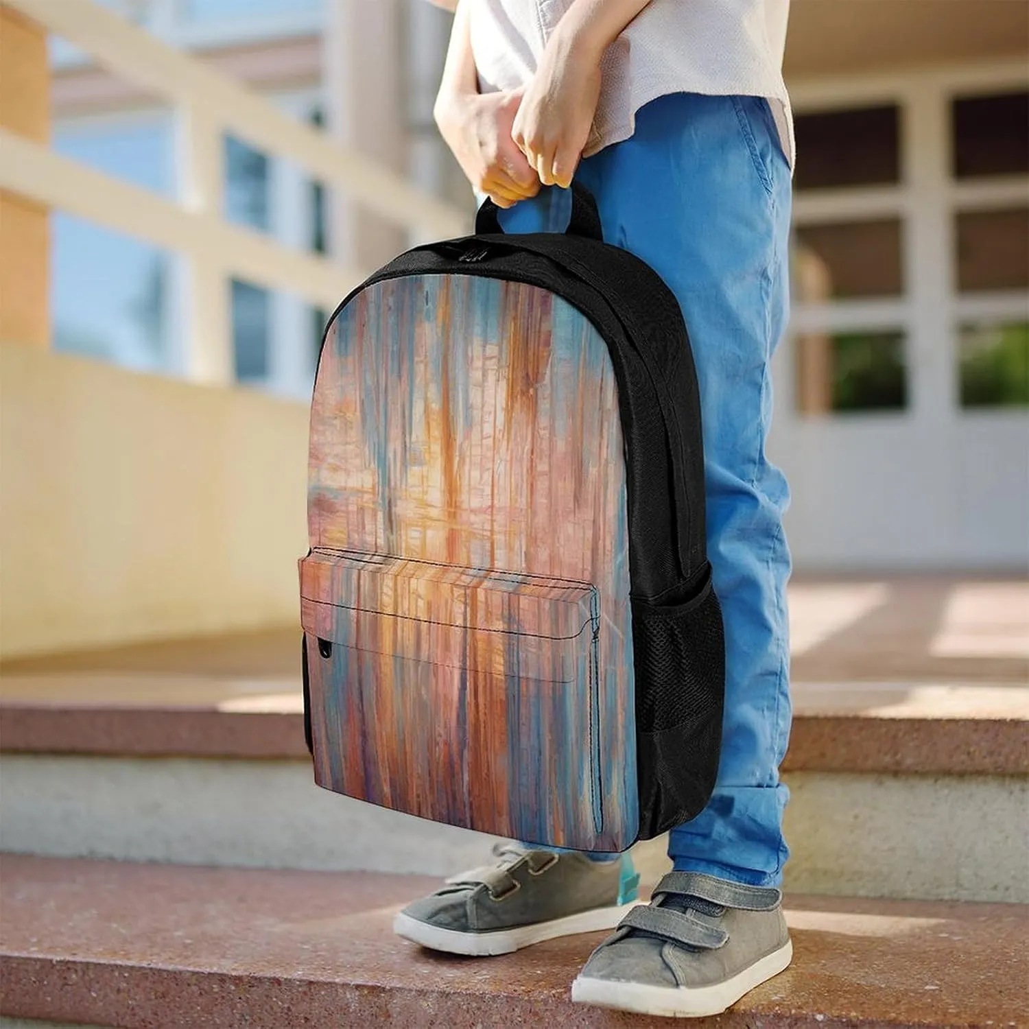 Laptop Backpack for Women Men Daypack Drawing Line Pattern Backpacks Computer Bag Travel Laptop Bag Casual Work Bag