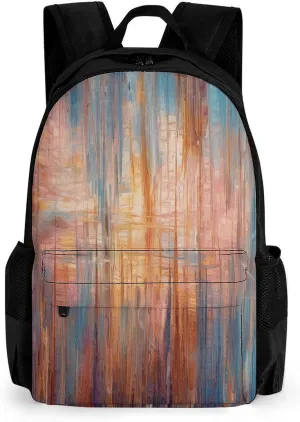 Laptop Backpack for Women Men Daypack Drawing Line Pattern Backpacks Computer Bag Travel Laptop Bag Casual Work Bag