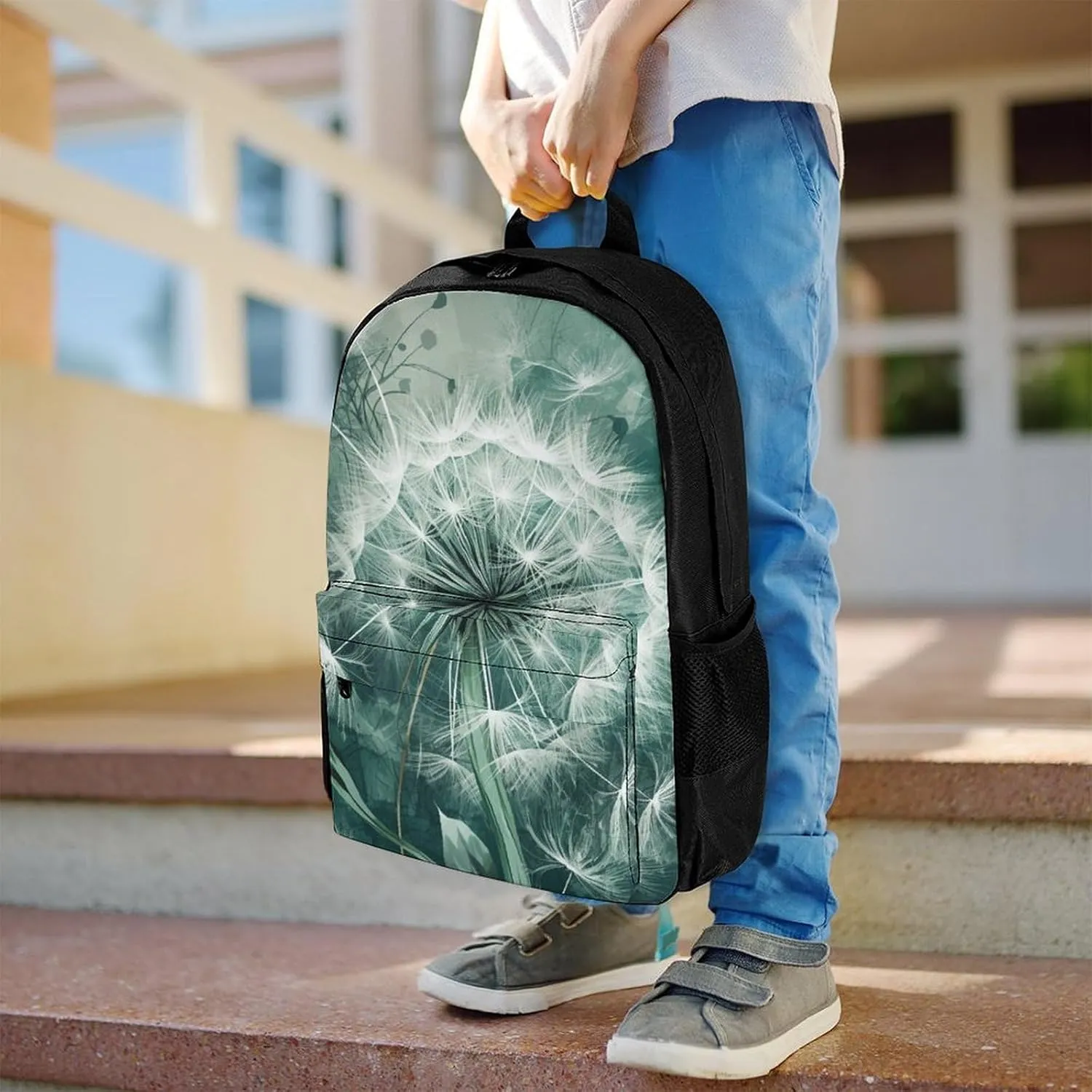 Laptop Backpack for Women Men Daypack Flower Blowing in The Wind Backpacks Computer Bag Travel Laptop Bag Casual Work Bag