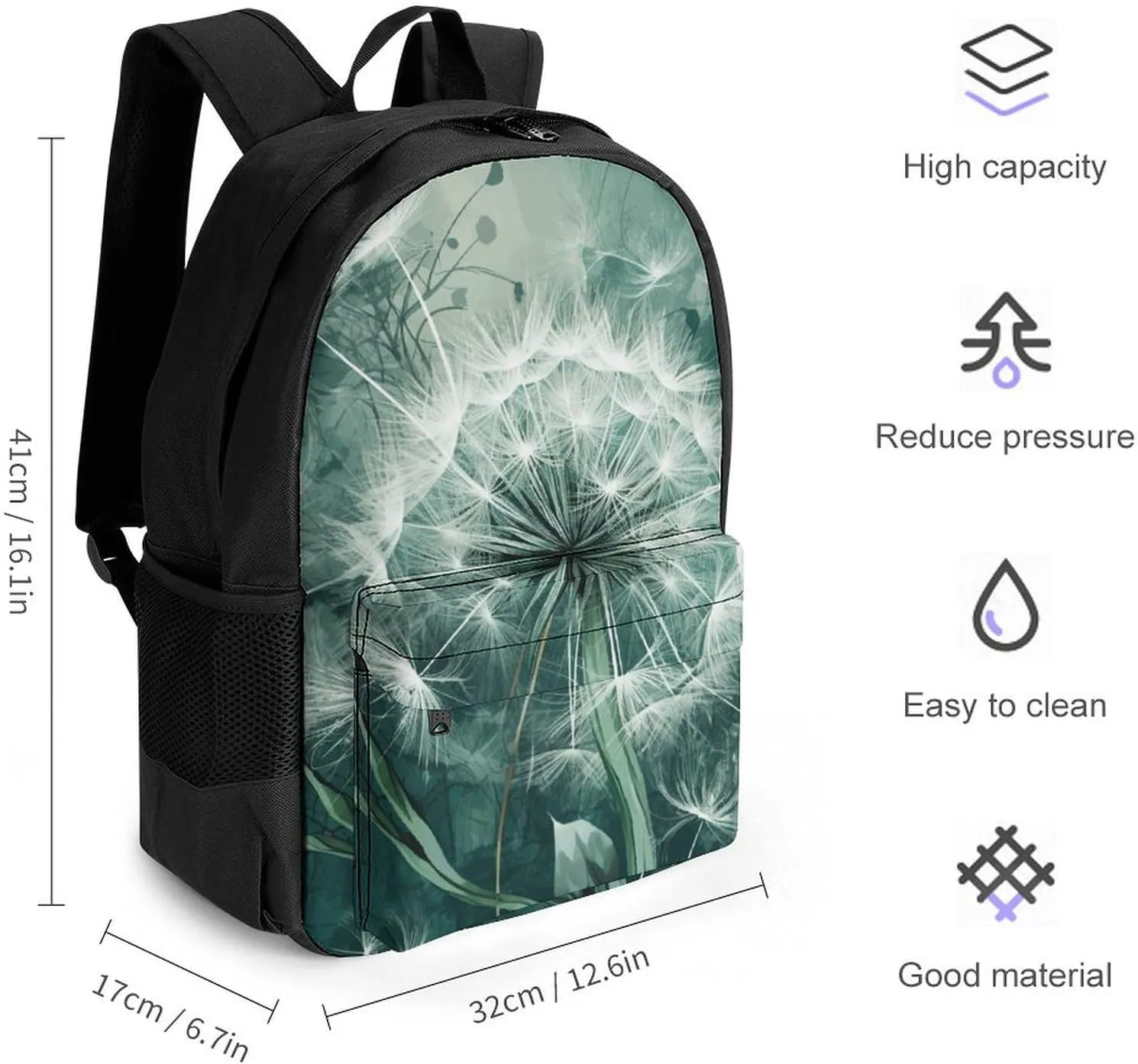 Laptop Backpack for Women Men Daypack Flower Blowing in The Wind Backpacks Computer Bag Travel Laptop Bag Casual Work Bag