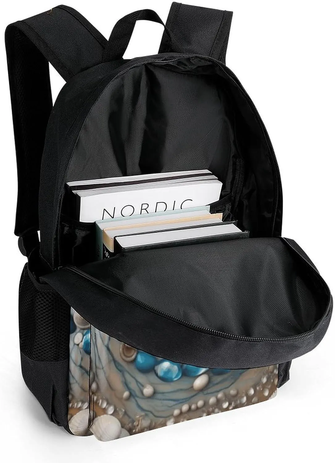 Laptop Backpack for Women Men Daypack Ocean Shell Art Backpacks Computer Bag Travel Laptop Bag Casual Work Bag