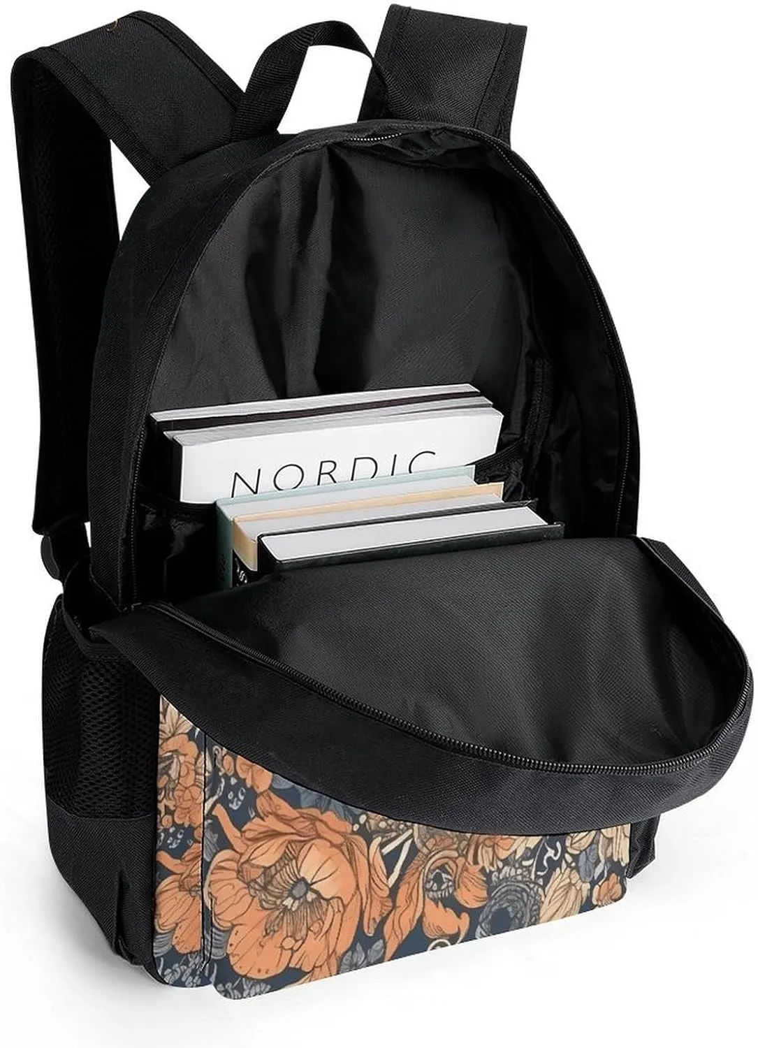 Laptop Backpack for Women Men Daypack Round Ornamental Flowers Backpacks Computer Bag Travel Laptop Bag Casual Work Bag