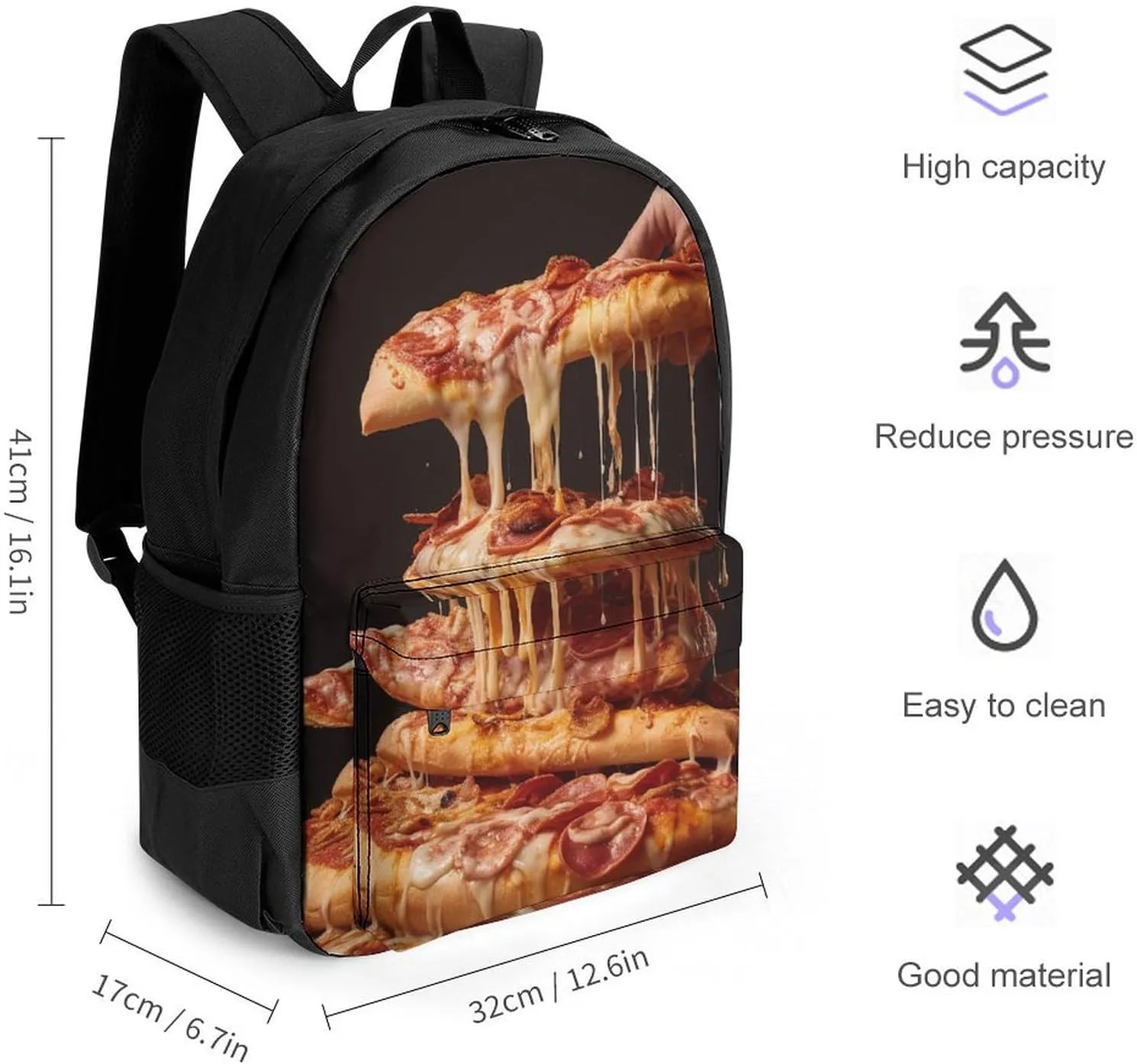 Laptop Backpack for Women Men Daypack Some Pizza Backpacks Computer Bag Travel Laptop Bag Casual Work Bag