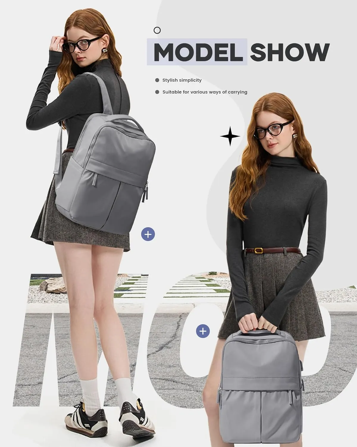 Laptop Backpack For Women Travel Backpack Carry On Flight Approved Gym Backpack Work Backpack For Men Personal Item Travel Bag Casual Daypack Backpacks College Backpack For Traveling On Airplane Grey
