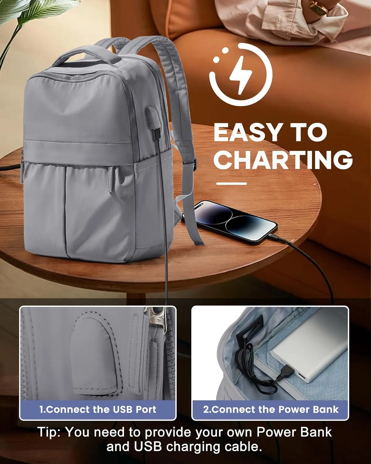 Laptop Backpack For Women Travel Backpack Carry On Flight Approved Gym Backpack Work Backpack For Men Personal Item Travel Bag Casual Daypack Backpacks College Backpack For Traveling On Airplane Grey