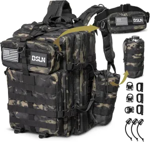 Large 45L Tactical Backpack for Men, Military Backpacks for Women, Bug out Bag Army 3 Days Assault Pack Rucksack with Molle System
