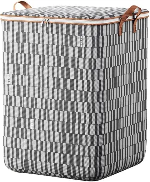 Large Blanket Storage Heavy Duty Mobile Bag,Folding Clothes Storage Cloth Storage Containers with Durable Handle and Zippers for Closet Blanket Quilt (48x44x48cm)