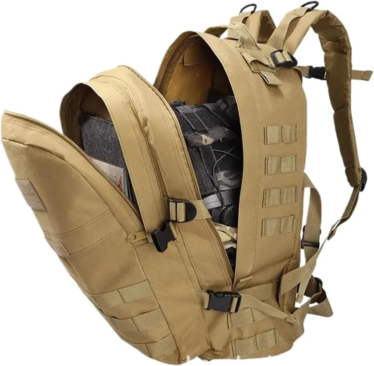 Large Capacity Camping Backpack Men's Outdoor Travel Bag Multifunctional Hiking Sports Shoulder Bags Male(ACU)