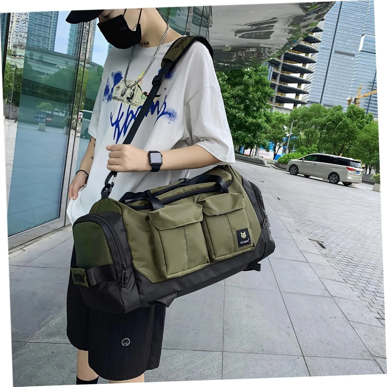 Large Capacity Fitness Tote Carry Bags for Airplanes Overnight Dry Wet Separation Gym Travel Duffel Weekend Bag