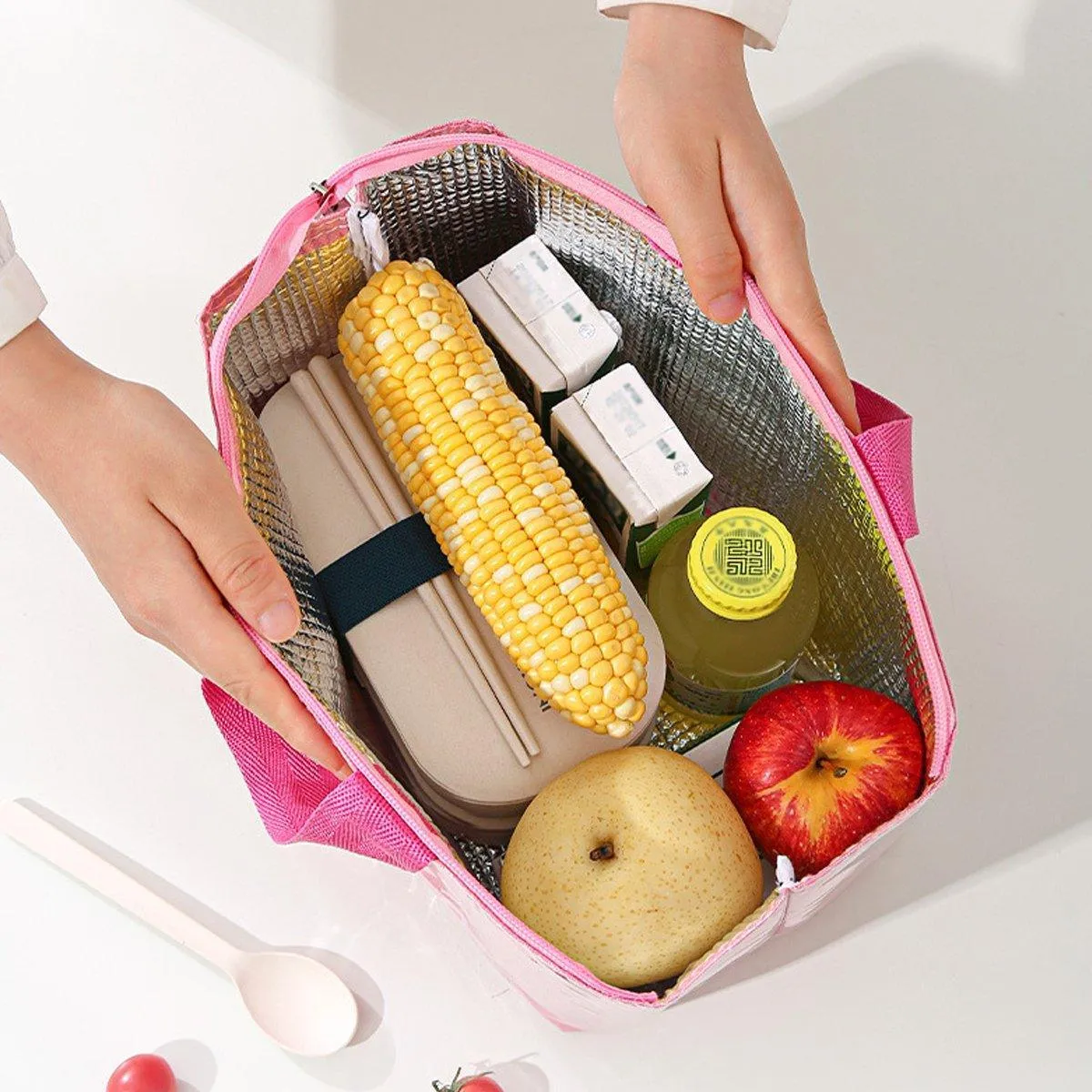 Large Capacity Lunch Bag 1PC 5Colours Thermal Insulated