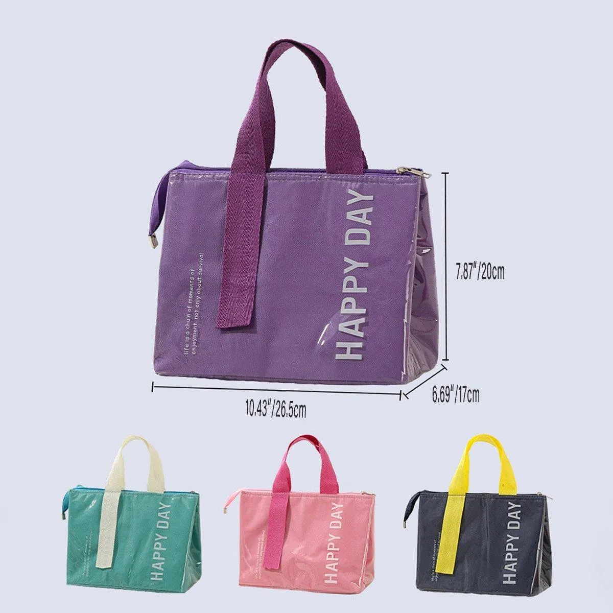 Large Capacity Lunch Bag 1PC 5Colours Thermal Insulated
