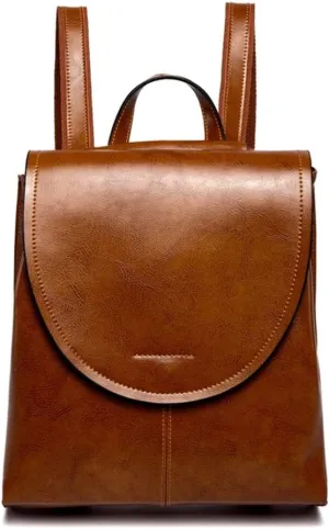 Leather Backpack Travel Bag Women Daypack Hiking Backpacks, Brown, One Size