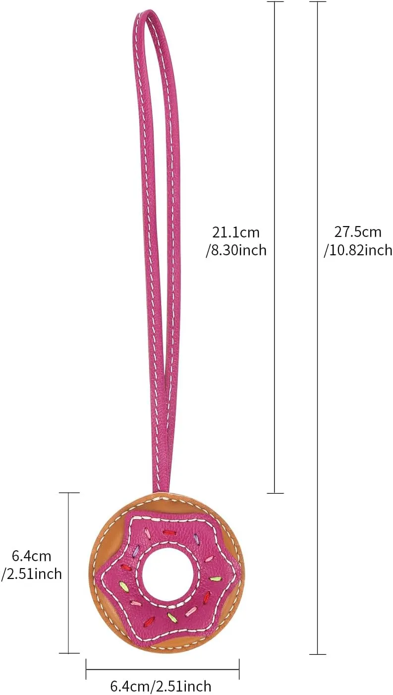 Leather Bag Charm,Donut Keychain Purse Charms for Handbags,Bag Accessories Charms