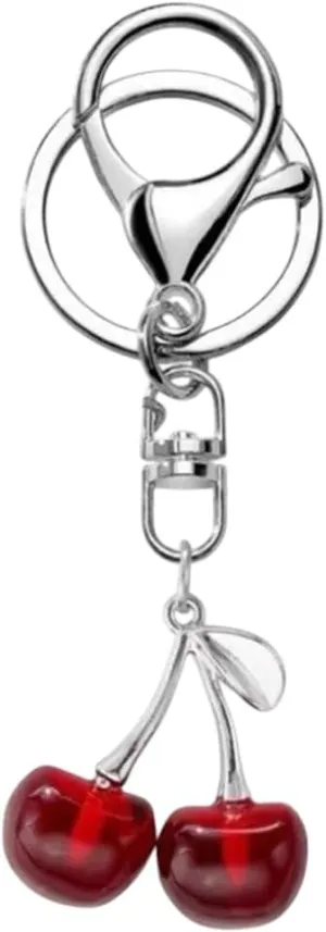 Leather Cherry Charm Accessory Cherry Pendant Keyring Adornment Fashionable Pendant For Bags Keys Wallet Backpacks