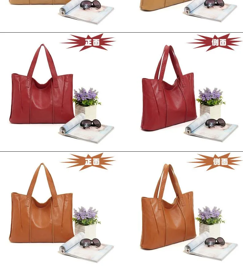 Leather Tote Genuine Shoulder Handbags