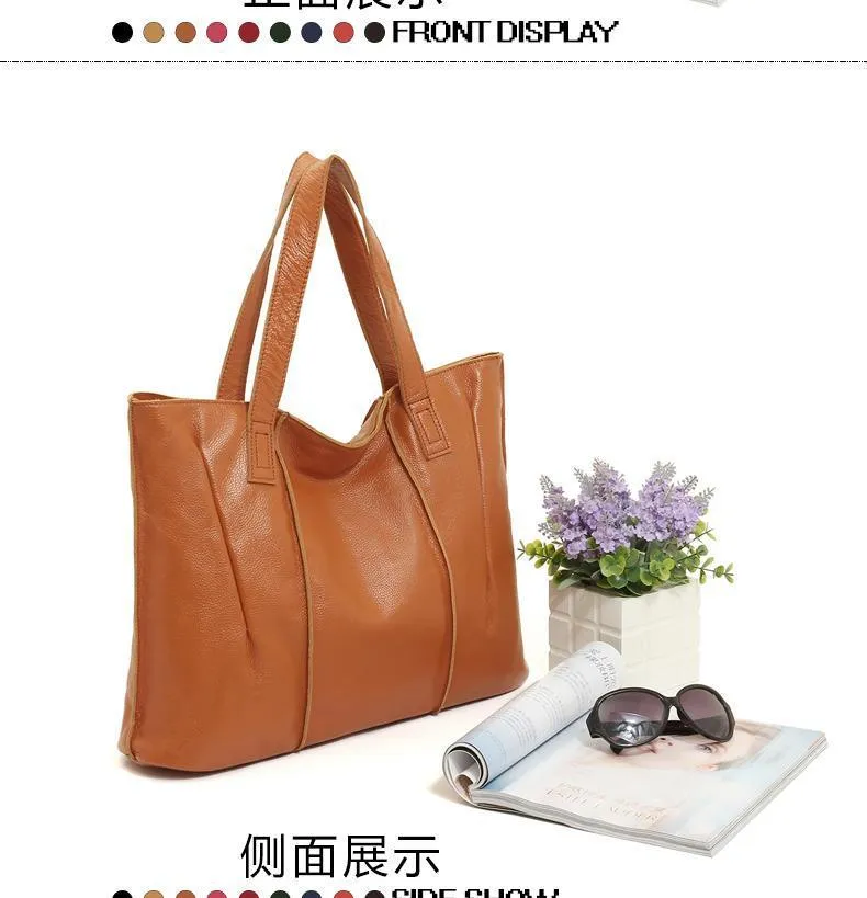 Leather Tote Genuine Shoulder Handbags