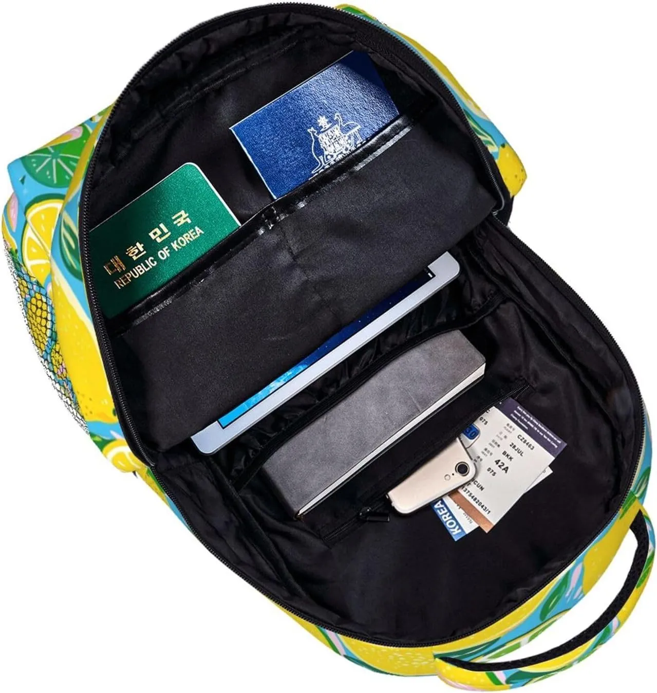 Lemon and Lime Refreshing Adult Backpacks 15 Inch Laptop Backpack Double Shoulder Bag for Work Travel Gifts