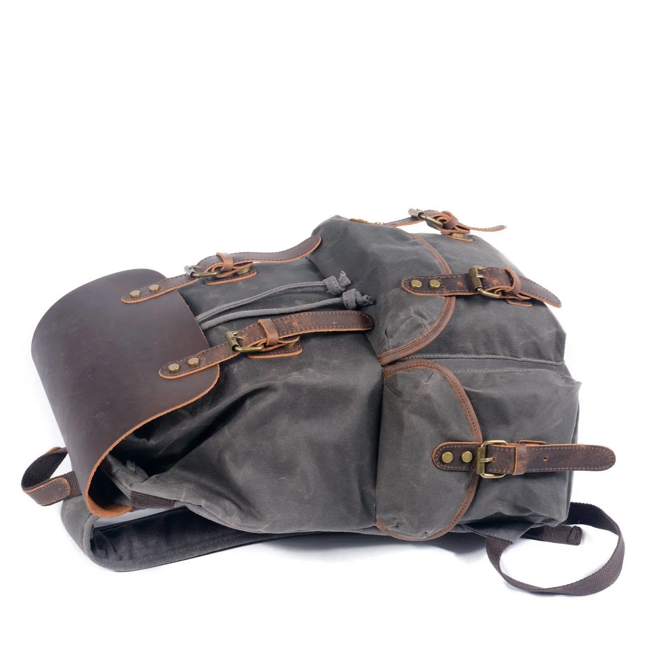 Lennox - Stylish leather canvas backpack