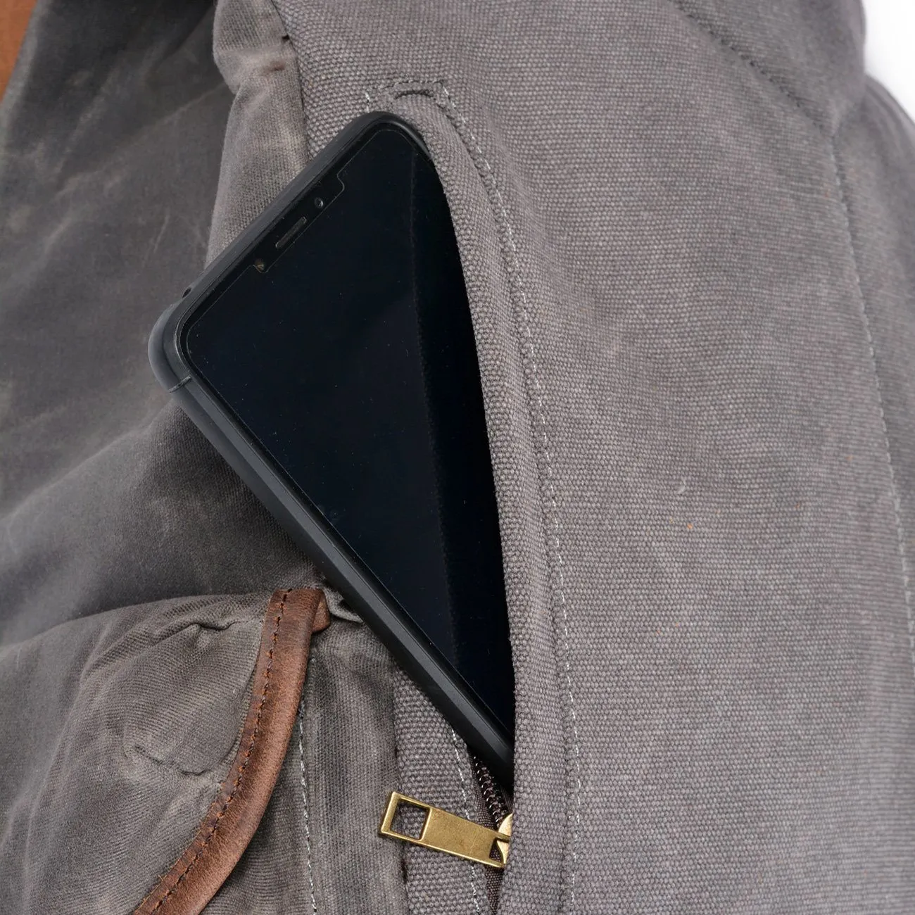 Lennox - Stylish leather canvas backpack