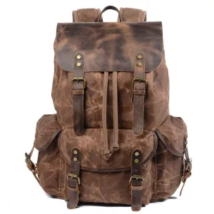 Lennox - Stylish leather canvas backpack
