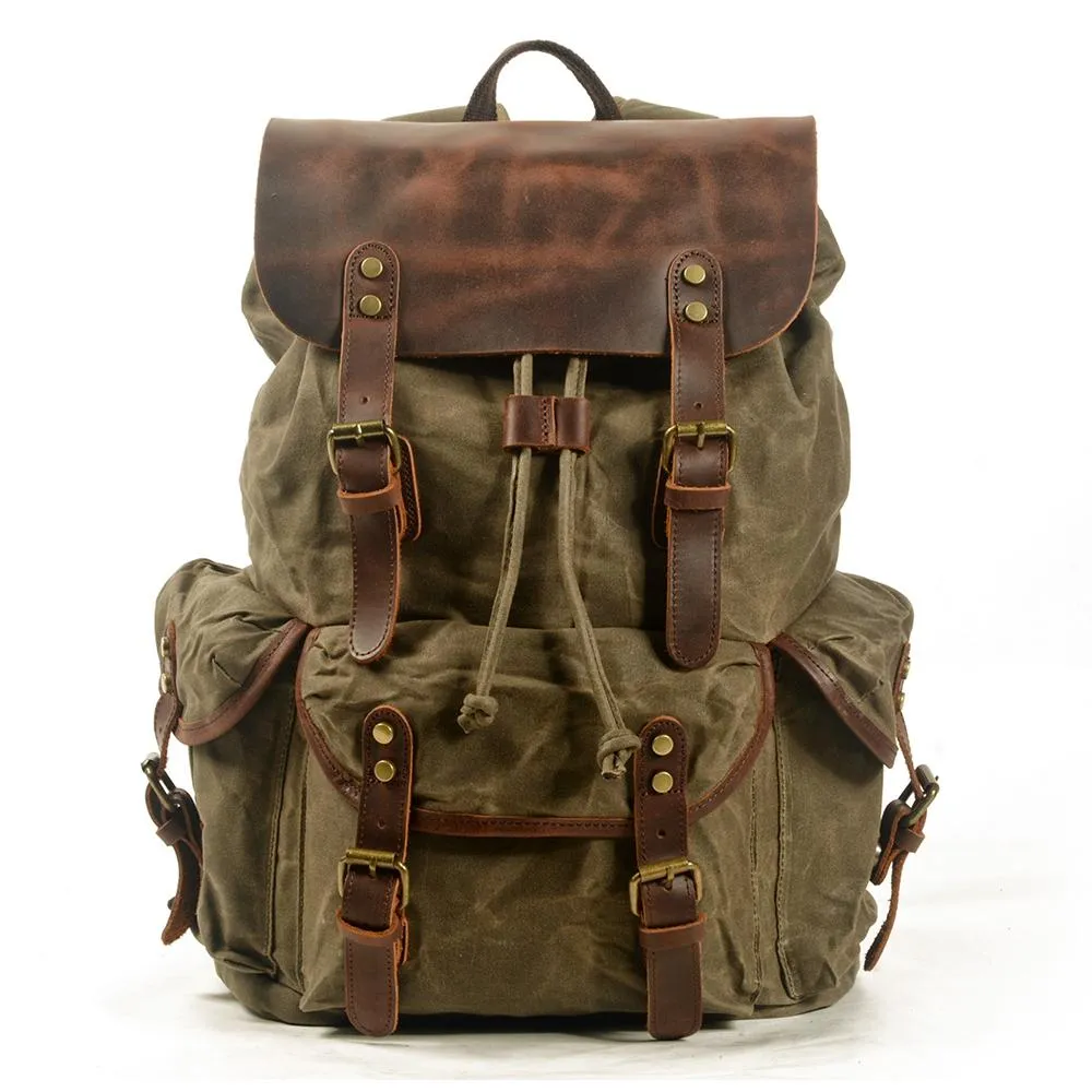 Lennox - Stylish leather canvas backpack