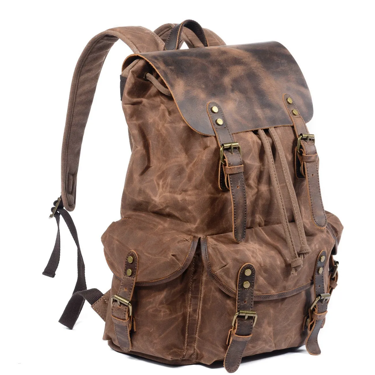 Lennox - Stylish leather canvas backpack