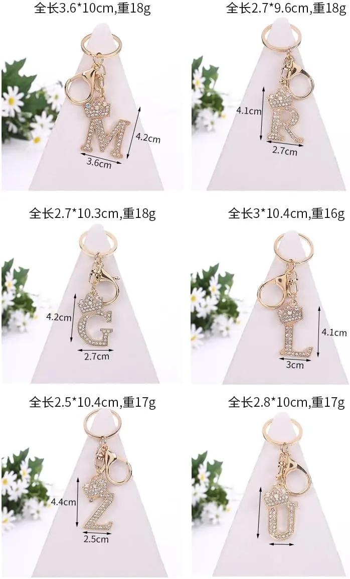 letter Keychain,Decorative Keychain,name keychain Initial gold 26 Letters A-Z Pendant Handbag Bag Decoration