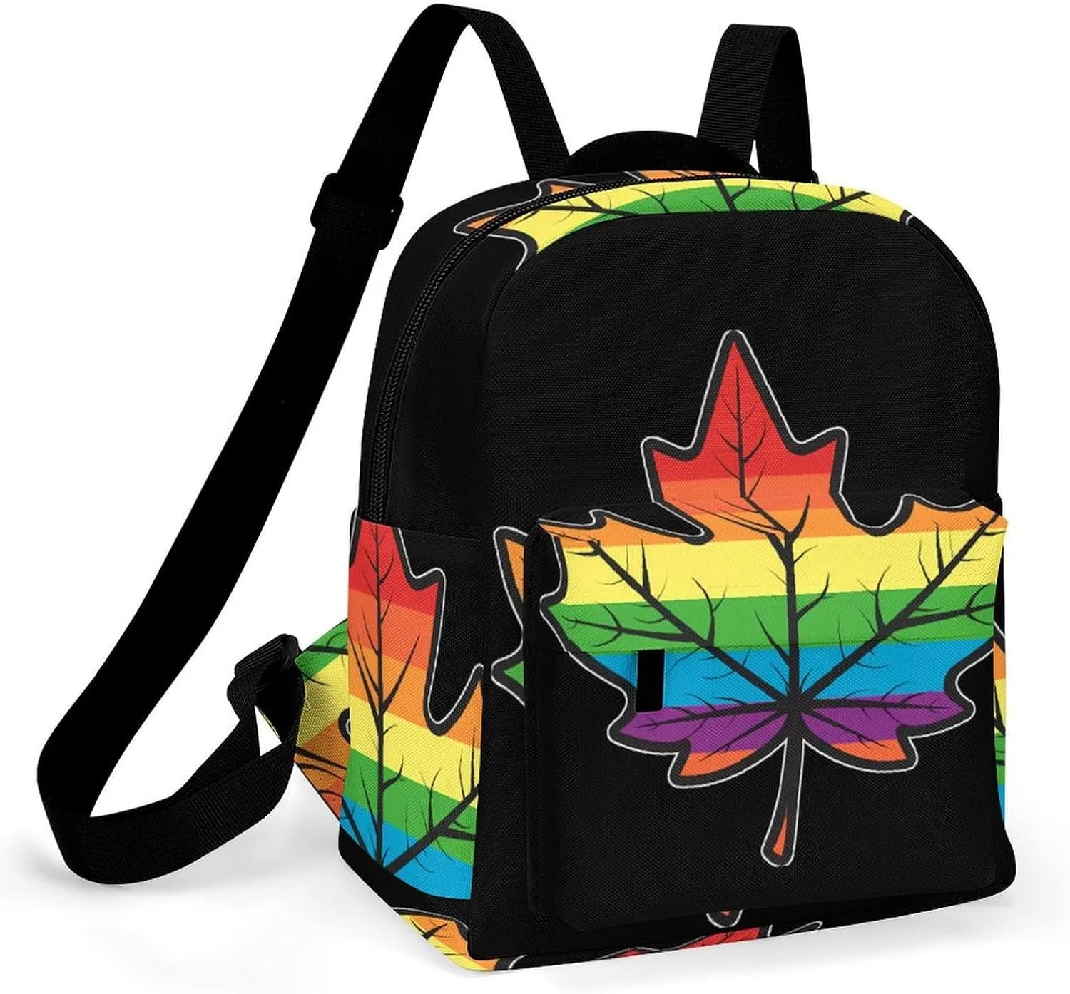 LGBT Canada Pride Mini Backpack Print Shoulder Bag Casual Daypack Handbags Purse for Women