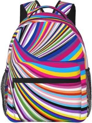 LGBT Pride Rainbow Gay Flag Casual Backpack Sport Backpacks Work Travel Rucksack Lightweight Laptop Daypack Adjustable Straps Bags with Pockets for Cycling Hiking