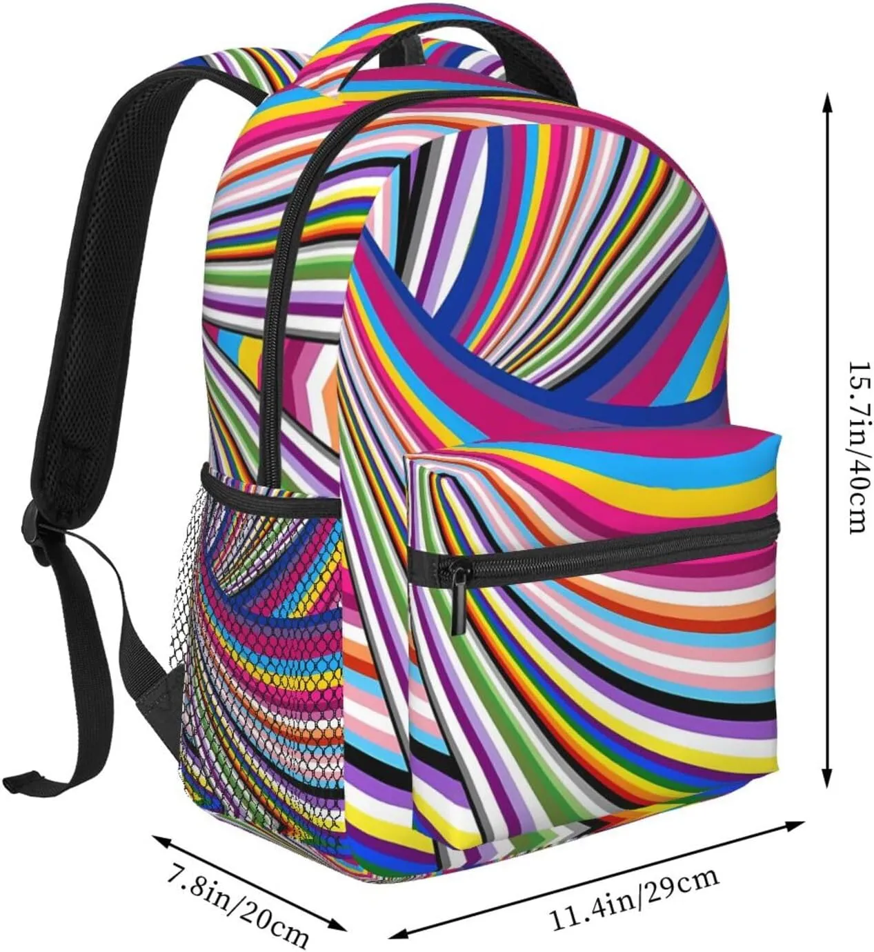 LGBT Pride Rainbow Gay Flag Casual Backpack Sport Backpacks Work Travel Rucksack Lightweight Laptop Daypack Adjustable Straps Bags with Pockets for Cycling Hiking