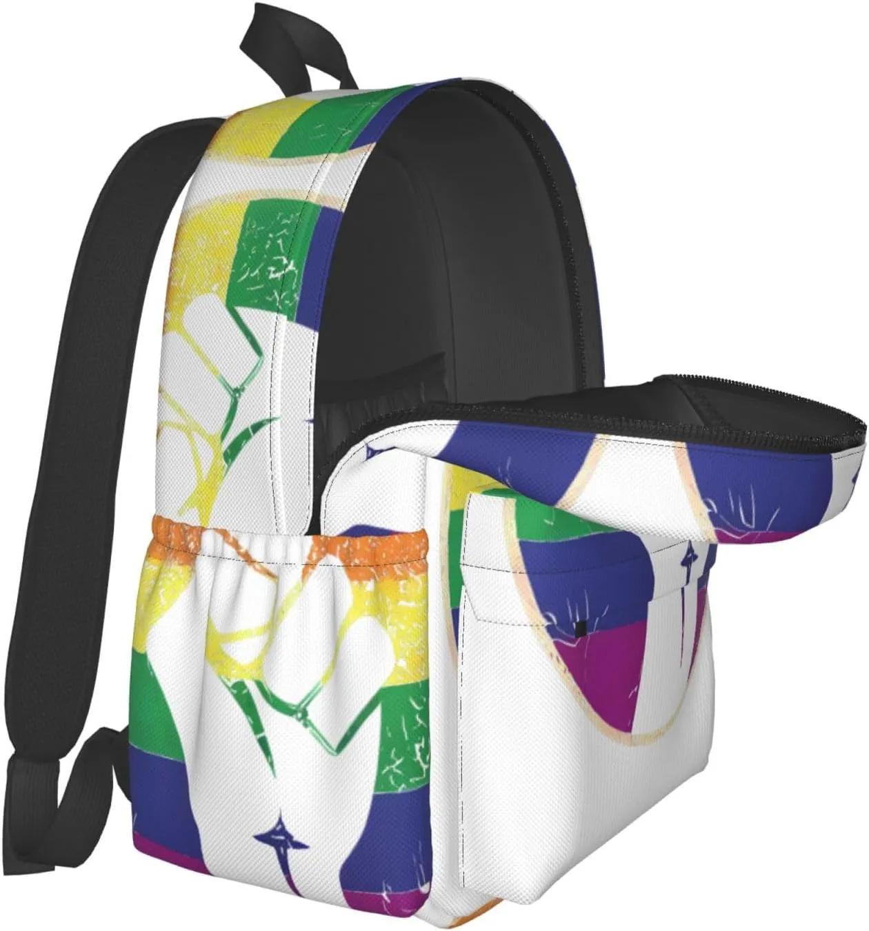 LGBT Rainbow Gay Pride Flag Hand Clenched Fist Support 17 Inch Casual Backpack Laptop Backpacks Travel Back Pack Large Camping Rucksack Hiking Daypack Lightweight Double Shoulder Bag