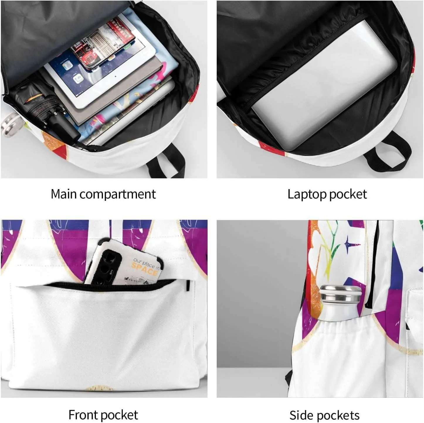 LGBT Rainbow Gay Pride Flag Hand Clenched Fist Support 17 Inch Casual Backpack Laptop Backpacks Travel Back Pack Large Camping Rucksack Hiking Daypack Lightweight Double Shoulder Bag