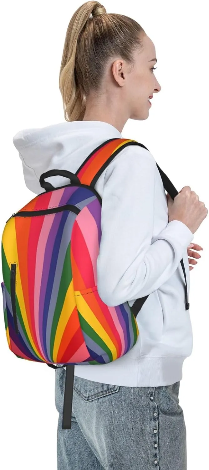 LGBT Rainbow Gay Pride LGBTQ Flag Travel Laptop Backpack Casual Backpacks Double Shoulder Daypack Notebook Rucksack Work Bags Sports Bag for Hiking Camping Beach