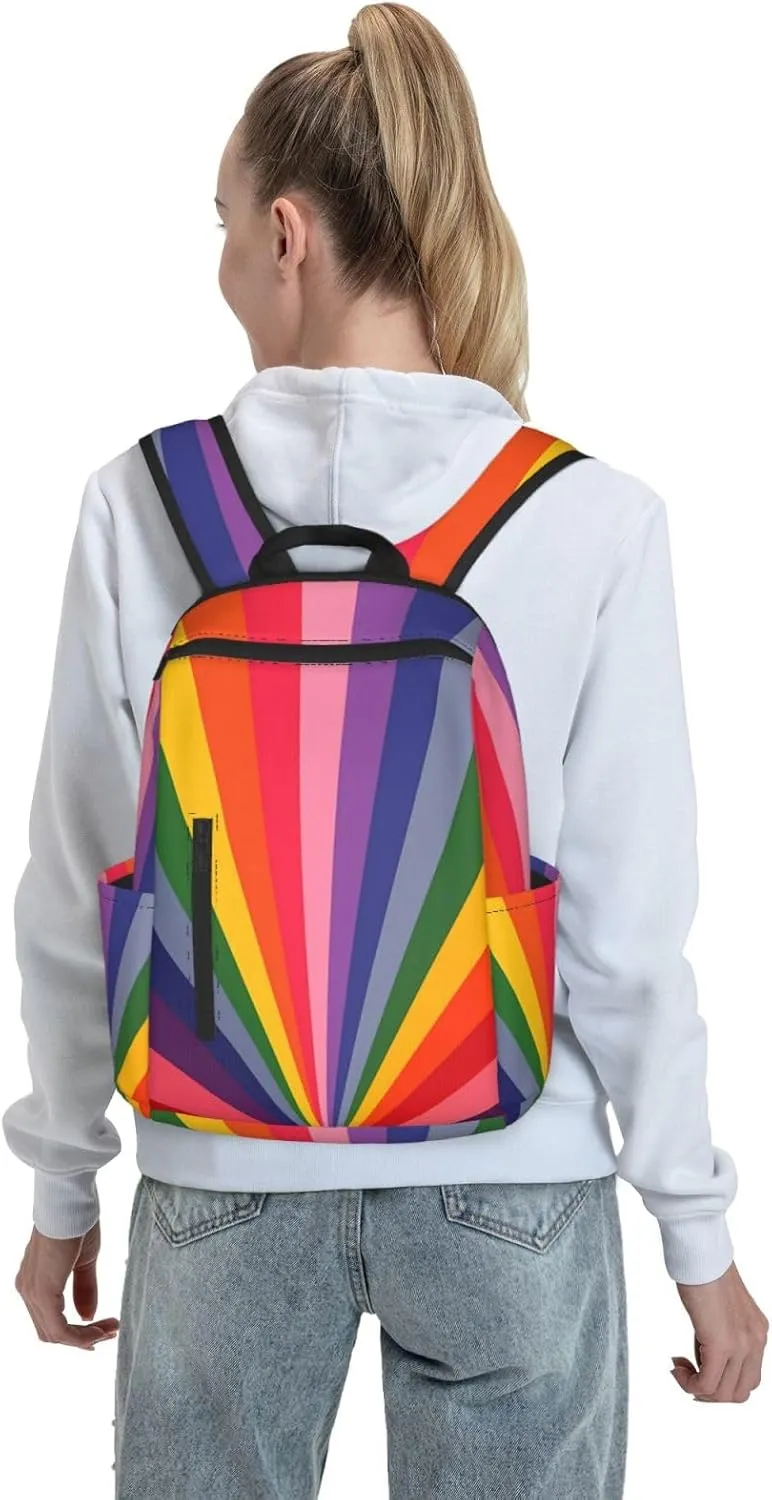 LGBT Rainbow Gay Pride LGBTQ Flag Travel Laptop Backpack Casual Backpacks Double Shoulder Daypack Notebook Rucksack Work Bags Sports Bag for Hiking Camping Beach