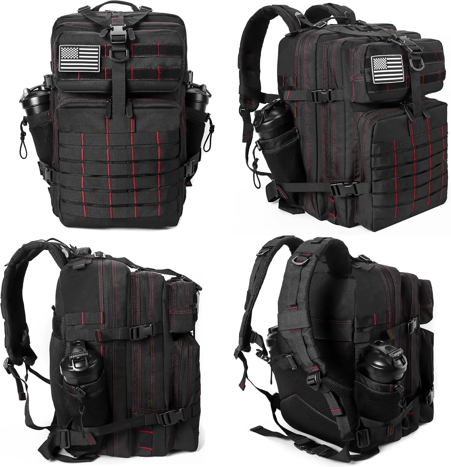 LHI Military Tactical Backpack for Men and Women 45L Army 3 Days Assault Pack Bag Large Rucksack with Molle System